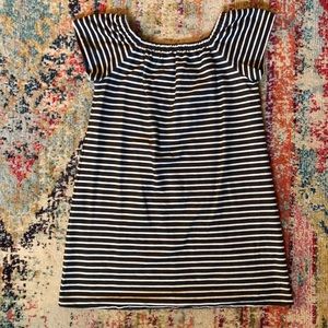 NWOT Madewell dark grey and white striped dress size M